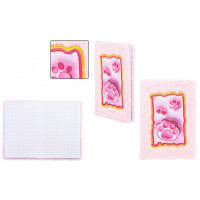 Блокнот А5 меховая обложка с аппликацией 80листов (MC Basir) Лапка розовая арт.МС-7440