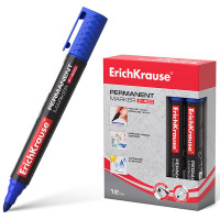Маркер перманент ErichKrause P-400 круглый 2мм синий арт.30987 (Ст.12)
