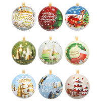 Шар жестяной 6,5*6,5см "Новый год" с фантами арт.88532