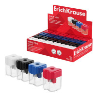 Точилка пластиковая ErichKrause Wave Mini, Classic, с контейнером, ассорти арт.60042