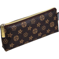 Пенал-косметичка 1 отделение кожзам (deVente) Monogram 210x80x35мм коричневый арт.7026441