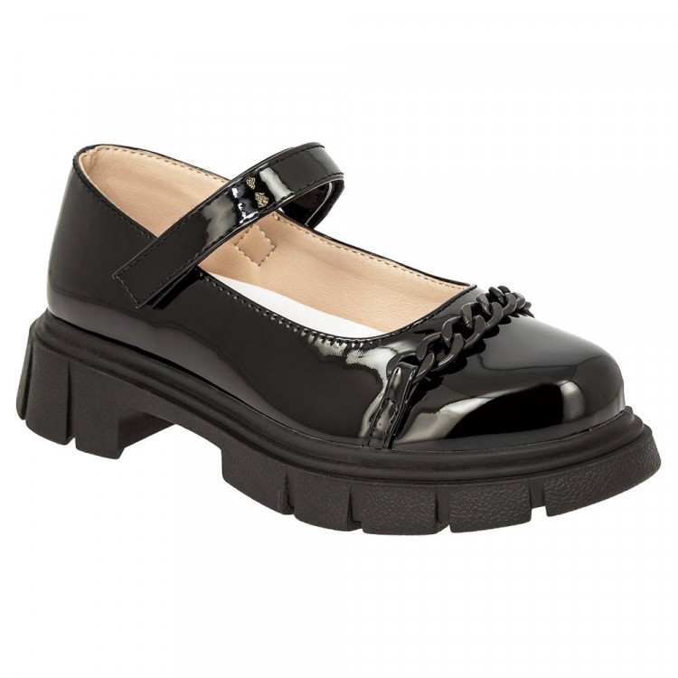 Туфли для девочки (Kenka) черный верх-искусственная кожа подкладка-натуральная кожа размерный ряд 32-37 арт.IZI_2111-14_black