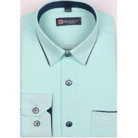 Сорочка детская длинный рукав размерный ряд 29/116-36/158-164 цвет мята Brostem арт.1LBD51+6d на кнопках