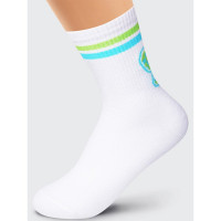 Носки детские для девочки арт.С1323 размер 20-22 80% хлопок 18% полиамид 2% эластан цвет белый (Clever)