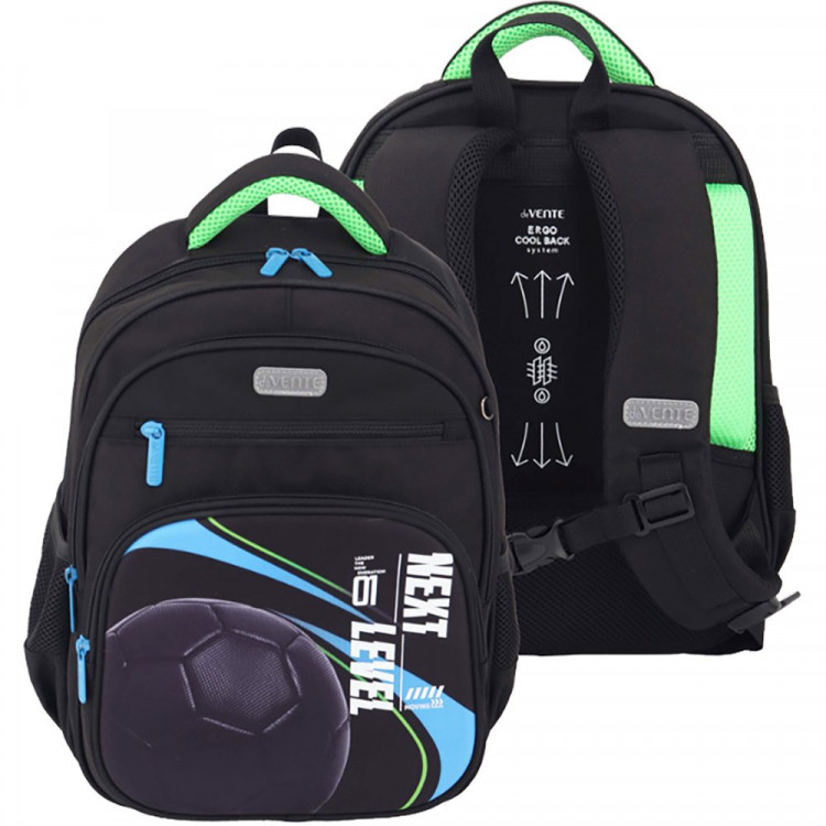 Ранец для мальчика школьный deVENTE Футбол нового уровня (Next Level Football) + часы 38x28x16см арт.7033619