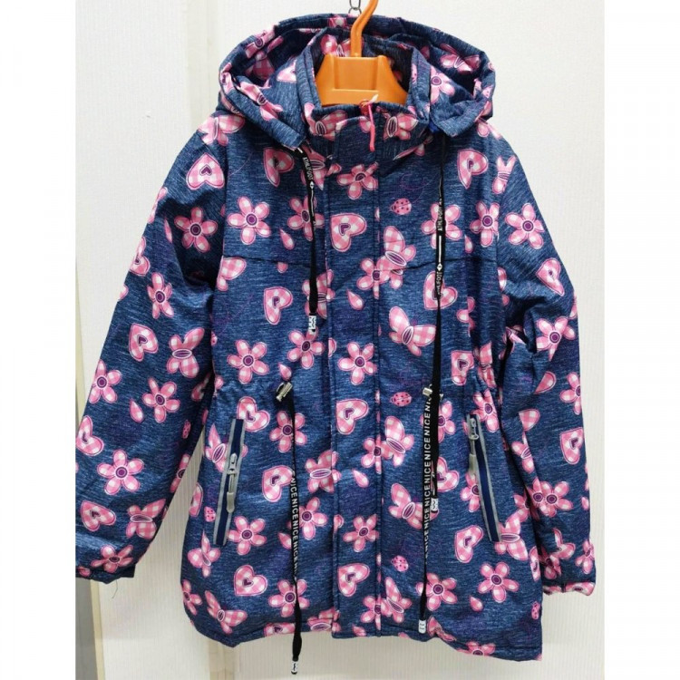 Куртка осенняя для девочки (ZI TONG) арт.sdh-KX5218-11 размерный ряд 32/128-38/146 цвет серый