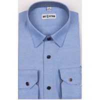 Сорочка подростковая приталенная длинный рукав размерный ряд 37/158-164 -41/176-182 цвет синий Brostem арт.ZHX006-3X** на кнопках