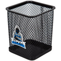 Подставка для ручек и карандашей (deVENTE) стакан SuperHero Hacker квадратная сетчатая металлическая черная арт.4104323