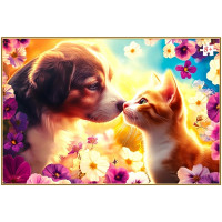 Пазл 500 элементов Кошечка и собачка (Умные игры) арт.4630395039352