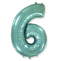 Шар фольгированный 102см Фигура Tiffany "Цифра 6" арт.6057152