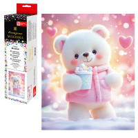 Алмазная мозаика 20х25см (Феникс) Зимний мишка без подрамника полное заполнение арт.70798