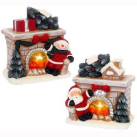 Статуэтка декоративная "Камин" 11,8см в ассортименте с подсветкой арт.753457