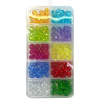 Набор бусин (deVENTE) прозрачные 6 мм ассорти пластиковый контейнер арт.8001429