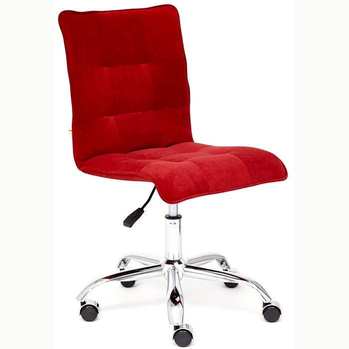 Кресло офиснок ZERO без подлокотников флок бордовый