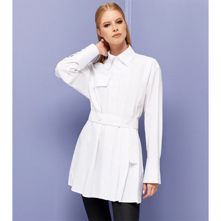 Блузка для девочки (PANDA) длинный рукав цвет белый арт.106240w размерный ряд 42/164-46/164