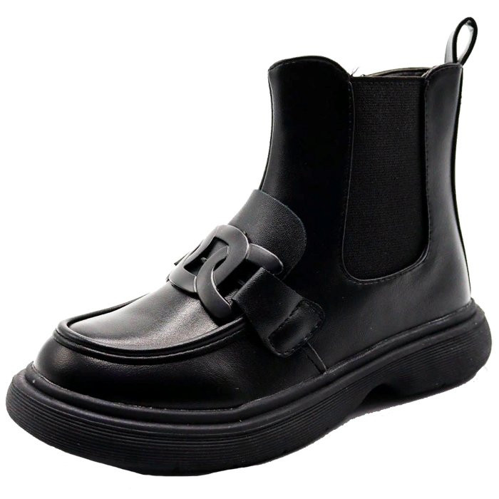 Ботинки для девочки (Paliament) черный верх-искусственная кожа подкладка - байка артикул tyg-2207B-1