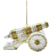 Украшение декор.подвеска фигурка (Серия Царьград) "Царь-Пушка" 09,2см цв.белый/золото арт.95489