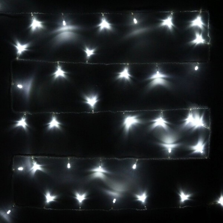 Гирлянда электрическая для дома точечная 24м 280LED цвет белый (светлый провод) 8режимов (можно соединять) арт.128-003