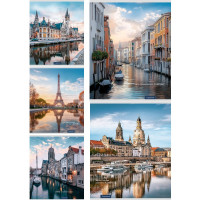 Тетрадь А5 клетка 48 листов скоба (Profit) Мировая архитектура мелованная обложка ассорти арт.48-9073