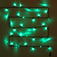 Гирлянда электрическая уличная точечная 07м 80LED цвет зеленый (темный провод) 8режимов артемный 183-292