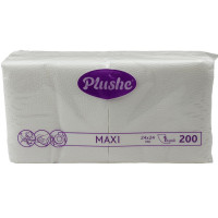 Салфетки бумажные 200штук в пачке Plushe Maxi Белые