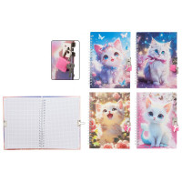 Блокнот А5 твержая обложка 80листов (MC Basir) Кошки с замочком ассорти арт.МС-7461