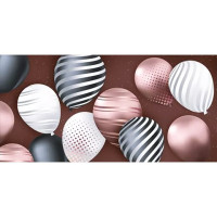 Открытка-конверт "Шарики" без надписи с блёстками арт.30000961