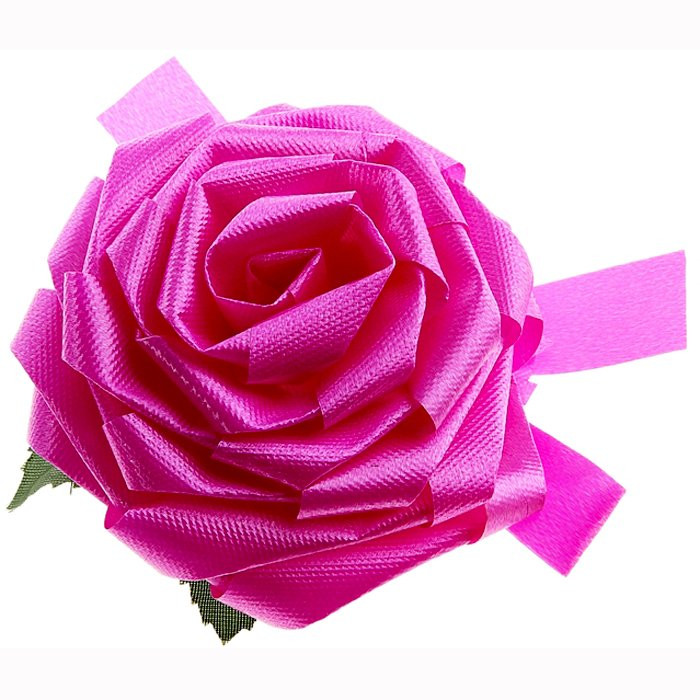 Бант-роза упаковочный 85мм розовый арт.831639
