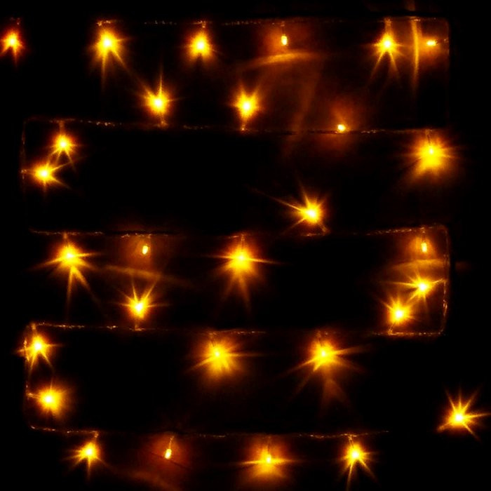 Гирлянда электрическая для дома точечная 16м 180LED цвет жёлтый (светлый провод) 8режимов (можно соединять) арт.125-019