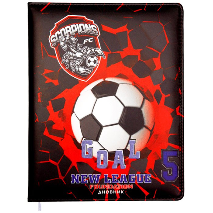 Дневник школьный твердая обложка кожзам поролон (deVENTE) Football Club арт 2020109