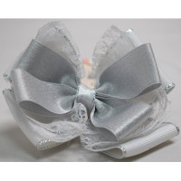 Резинка для волос Arco Carino белый с серебром арт.12-002