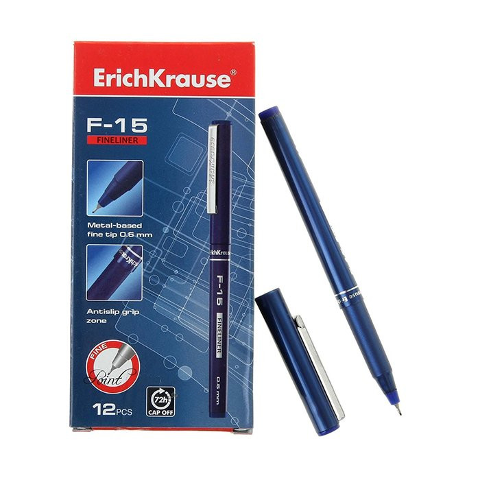Ручка кап. (ErichKrause) F-15 синяя арт.37065 (Ст.12)