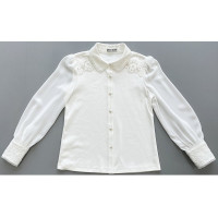 Блузка для девочки (Kevin Young) длинный рукав цвет белый арт.В105126 размерный ряд 30/122-38/146