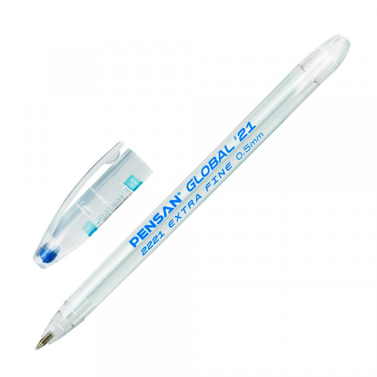 Ручка шариковая Pensan Global не прозрачный корпус, синяя 0,5мм арт.2221-1BLUE (Ст.12)