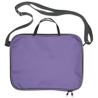 Папка А4 текстиль на молнии ремень ручка-тесьма широкая боковина (deVENTE) Сиреневая арт.3075120