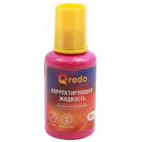 Корректор жидкий Qredo 20 мл на химической основе, с кистью арт.15-2184
