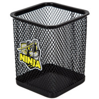 Подставка для ручек и карандашей (deVENTE) стакан SuperHero Ninja квадратная сетчатая металлическая черная арт.4104322