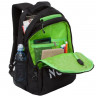 Рюкзак для мальчиков (Grizzly) арт RU-030-2 черный - салатовый 32х45х23 см