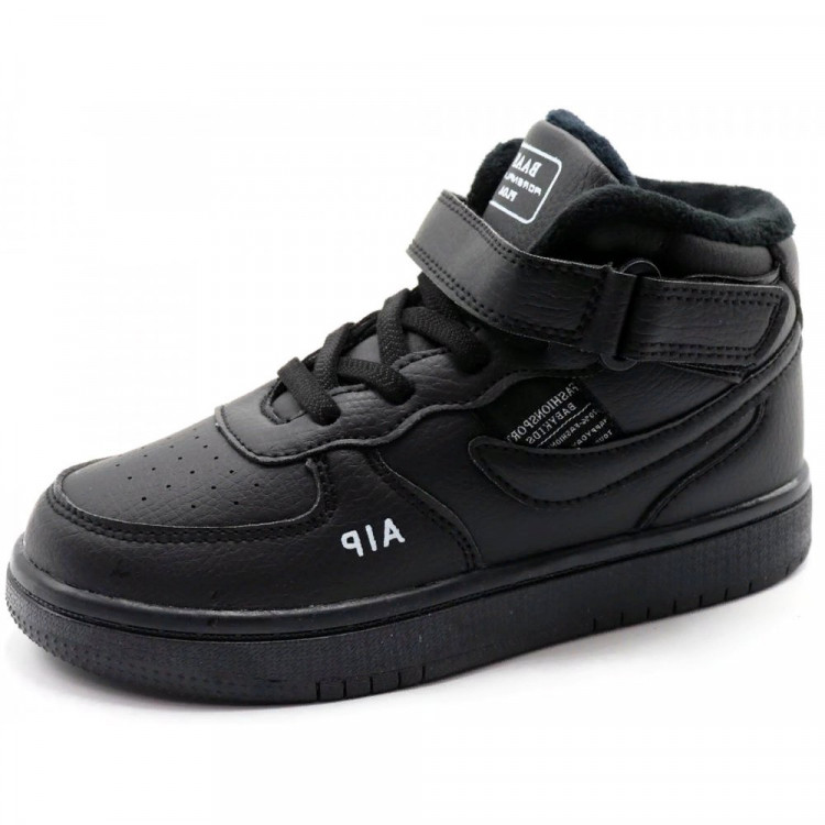 Ботинки для мальчика (Baas) черные верх-искусственная кожа подкладка - байка  артикул  ls-C6330-1