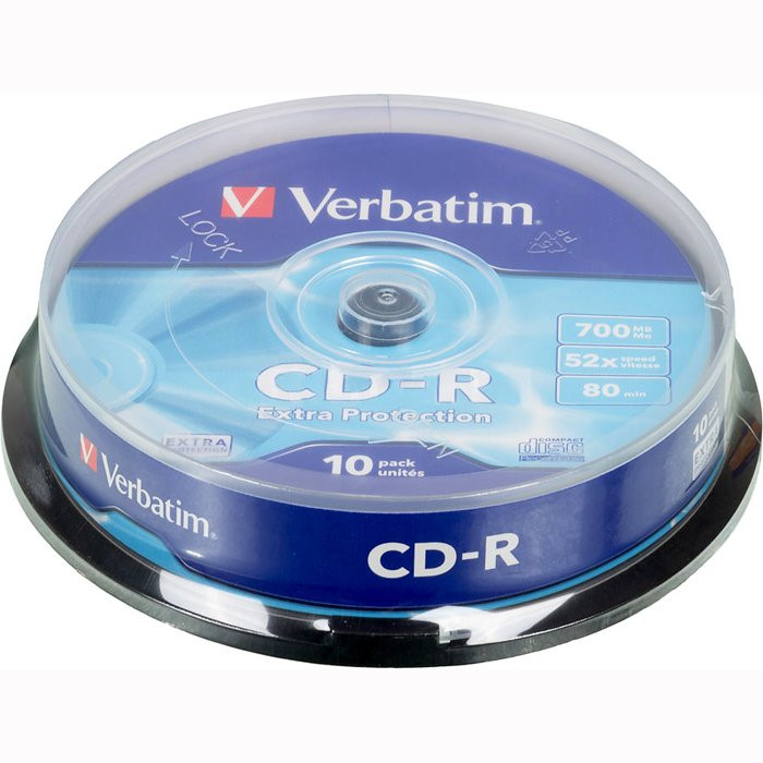 Диск  CD-R Verbatim 700Мб 80мин 52x Cake Box DL (Ст.25) УПАКОВКА