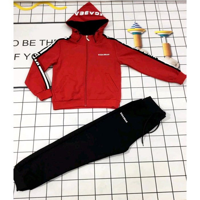 яяяКостюм спортивный для мальчика арт.kah-113-2-4 размер 32/128-40/152 трикотажный цвет красный
