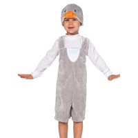 Костюм М (ЖИВОТНОЕ) Гусенок серый (полукомбинезон,маска) р.32/122 плюш арт.3114
