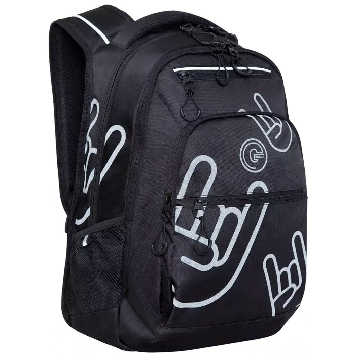 Рюкзак для мальчиков (Grizzly) арт RU-231-2/1 черный-черный 31х43х20см