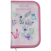 Пенал 1 отделения с 2 откидными планками (ЛИСТ-АРТ) Весенняя палитра 130х210х35мм ткань арт.П2п-20-350т