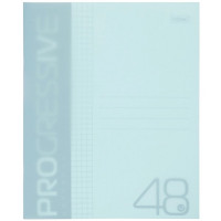 Тетрадь пластиковая обложка А5 клетка 48 листов Hatber Прогрессив (PROGRESSIVE) Бирюзовая арт 48Т5В1