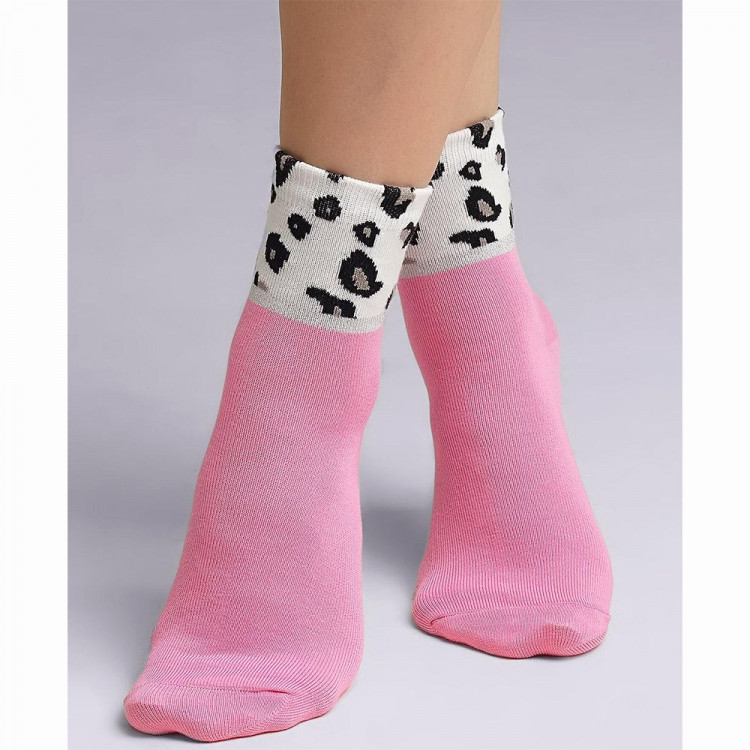 Носки детские для девочки арт.С1411 80% хлопок, 18% полиамид, 2% эластан цвет розовый (Clever)