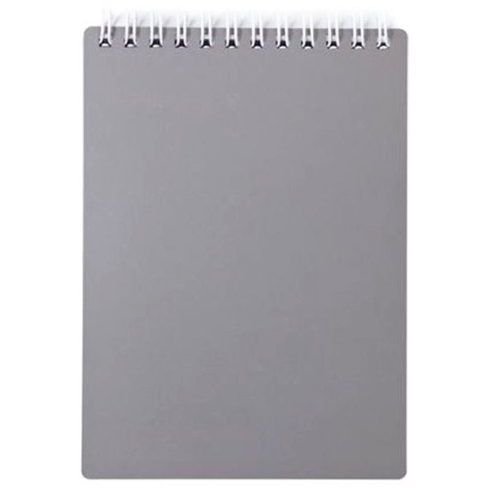 Блокнот А6 пластиковая обложка на гребне 80 листов (Hatber) METALLIC Серый арт 80Б6В1гр_03414