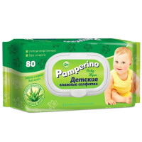 Салфетки влажные  80шт/пачка Pamperino детские с крышкой (Ст.20)