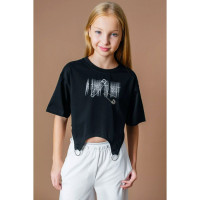 Футболка для девочки арт.Deloras 22543 размерный ряд 34/134- 44/164 цвет черный