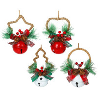 Украшение декор.подвеска металл. "Бубенчики с декором" 10*12см асс. арт.379-216